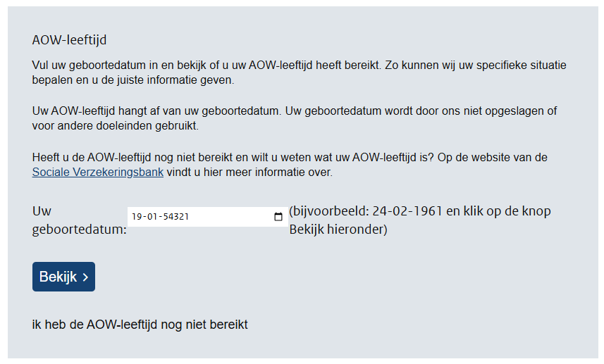 Screenshot voorbeeld rare datum